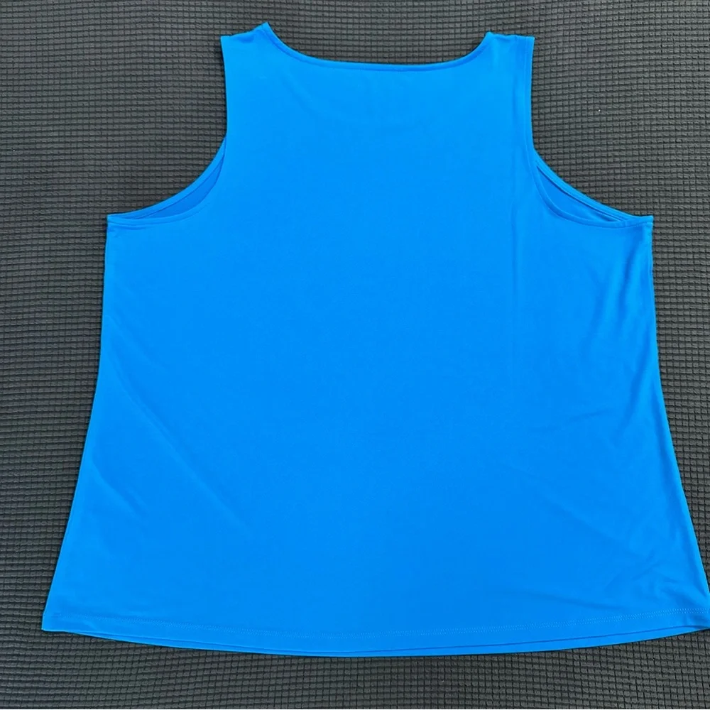 Susan Graver Womens 2X Blue Tank Top Modern Essentials Sleeveless Stretch Shirt - Picture 5 of 5